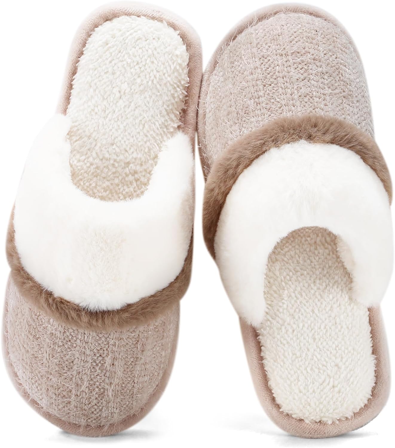 Cozy Slippers for Women Indoor and Outdoor Fuzzy House Shoes with Memory Foam Anti-Skid Sole Gifts for Women Mom Ladies