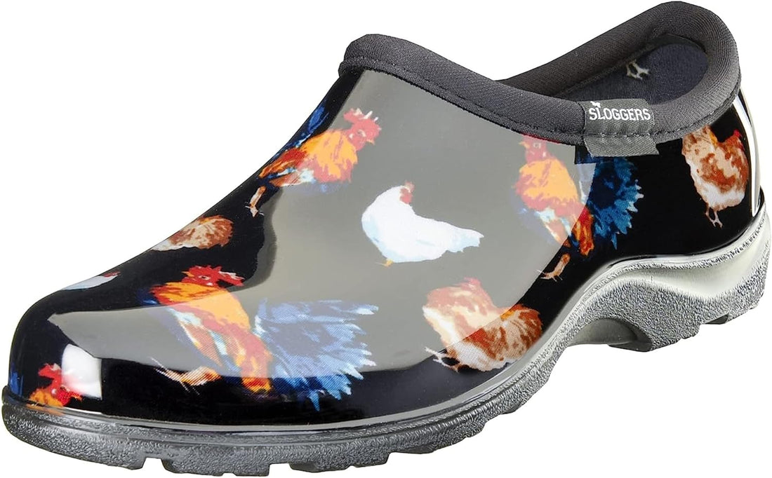 Sloggers Waterproof Garden Shoe for Women – Outdoor Slip-On Rain and Garden Clogs with Premium Comfort Support Insole, (Original Chicken Red), (Size 9)